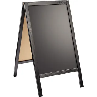 Kundenstopper Holz WOOD-STOP Lite S, 44 x 66 cm Kreidetafel, schwarz