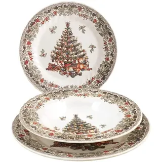 Churchill Season Greetings Tafelservice, Stone Ware, elfenbeinfarben, 18 Stück