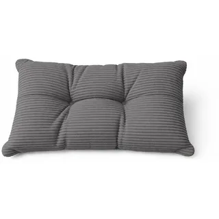 POKAR Stuhlkissen Rückenkissen 60x40x10 cm Loungekissen aus Cord | Rückenlehne Outdoor für Gartenstuhl und Rattanmöbel | Rückenpolster für Gartenmöbel | Öko Tex Zertifiziert | Made in EU | Dunkelgrau