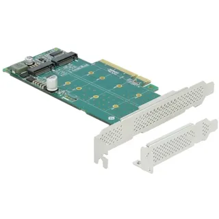 DeLock PCI Express x8 Card to 2 x internal NVMe M.2 Key M - Bifurcation - Low Profile Formfaktor