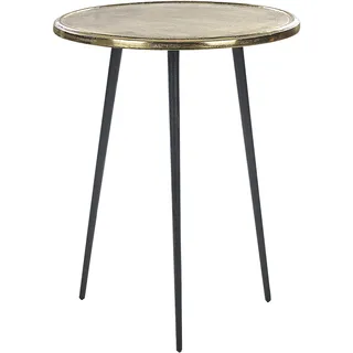 Beliani Beistelltisch gold/schwarz rund 43 cm Telfer
