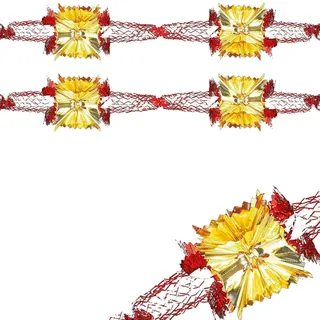 Weihnachten Folie Decke Dekorationen 2 Ton Rot/Gold 20cm 4 Bereich Girlanden x2