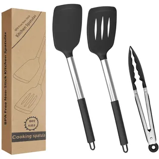 vonsera Silikon Pfannenwender 3 Set schwarz