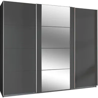 WIMEX Schwebetürenschrank »Bern Schiebetürenschrank TOPSELLER« Schrank mit zusätzlicher Innenausstattung, Garderobe, grau