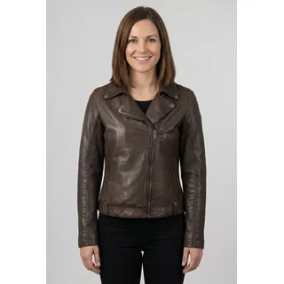 Lederjacke MAURITIUS "MWFarah", Damen, Gr. L (40), braun, Obermaterial: 100% Schafsleder. Futter: 100% Baumwolle. Ärmelfutter: 100% Polyester, unifarben, normal, mit Reißverschluss, Jacken Lederjacke, mit Reverskragen