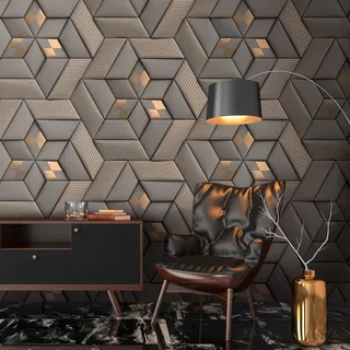 Livingwalls Travel Styles Vliestapete 159 cm x 200 cm grau/schwarz/bronze