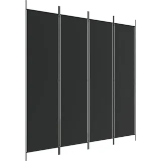 vidaXL Paravent 4-teilig Schwarz 200/200 Cm Stoff , Textil , 200x200x0.1 cm , Wohnzimmer, Raumteiler, Paravents