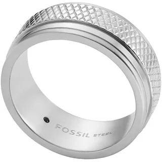 Fossil Knox Herren-Ring Edelstahl silber ohne Edelsteine JF047680409, Edelstahl, Kein Edelstein