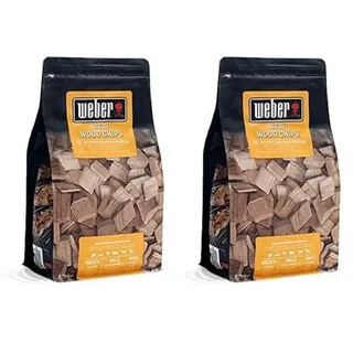 Weber Buchenholz Räucherchips (700g Packung) - dezent, süßliches Aroma, ideal für Käse, Gemüse, Fisch, Geflügel & Schwein, EU-Produkt, nachhaltig gewonnen, FSC zertifiziertes Holz (17621)