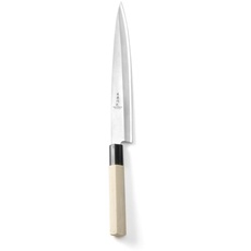 HENDI Messer "Sashimi", mit Holzgriff, Japanische Messer, Küchenmesser, Messer, Deutscher Stahl X50CrMoV15, Klinge: 240mm, Länge: 370mm