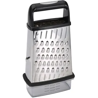 MasterPRO Foodies - 4 - Seiten mit Behälter - aus Edelstahl hergestellt - helles Finish - leicht zu waschen und für Geschirrspüler geeignet - PFOA kostenlos