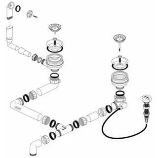 Blanco Einbauspüle BLANCO Ablaufgarnitur 2 x 3,5'' mit Ablauffernbedienung