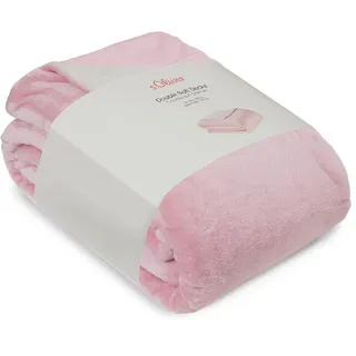 s.Oliver Doublesoft Kuscheldecke 150x200 - super kuschelig & warm, Polyesterflausch Decke rosa