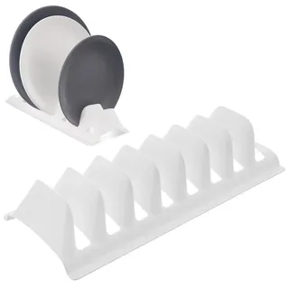 Orion Deckel Tellerhalter Organizer 29x13x6cm Weiß Küchenschrank Ordnung - Weiß