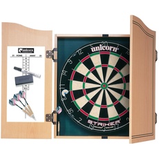 Unicorn Striker Home Dart Center, Holzkabinett mit Board, Marker, Wischer sowie Checkout-Tabelle