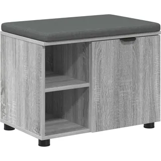 Flurbank mit Kissen mit Regal Graues Sonoma 60 x 38 x 46 cm - Grau