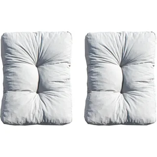 Ambientehome 2er Set Loungekissen, grau, ca 60 x 40 x 10 cm, Polsterkissen Polyrattan Lounge Ersatzkissen