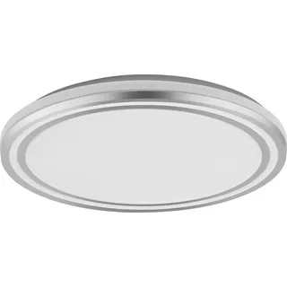 OSRAM ORBIS Helman Deckenleuchte mit LED, weiß/silber, 16W, 1100lm, 3000K, 830 freundliches Warmweiß, 295mm Durchmesser, Montageschrauben und Dübel inklusive - Silber