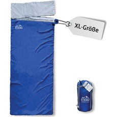 MIQIO® 2in1 Großer XL Sommer Schlafsack für Erwachsene | Kompressionssack für kleines Packmaß | Für Camping, Outdoor, Festivals | Deckenschlafsack und XL Reisedecke in einem | Koppelbar