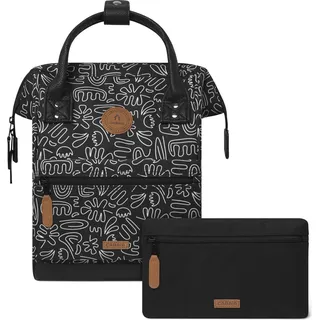 CABAIA Freizeitrucksack Rucksack mit Laptopfach Adventurer All Over Backpack 10L Amiens schwarz - Schwarz
