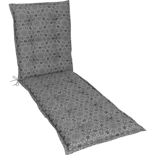 Herlag Liegenauflage Valeria 195x60x7,5cm für Gartenliege Mandala-Muster Anthrazit - Grau
