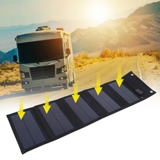 DEWIN Solarpanel, Solar USB Ladegerät 10W Wasserdichtes Faltbares Solarpanel Solarstrom Ladegerät USB Ausgang für Camping Bergsteigen