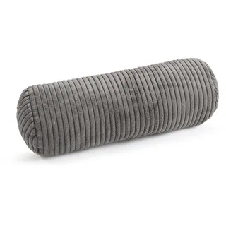 Nackenrolle MAGMA HEIMTEX "SHARA Nackenrolle", anthrazit, B:0cm H:0cm L:40cm Ø:15cm, Faserbällchen (Polyester), Polyamid, Polyester, Funktionskissen, Nackenrolle, Kuschelige Nackenrolle aus Cord – Komfort trifft Stil