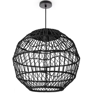 Paco Home MAITE 1-flg. Ø 40 cm rund schwarz Rattan