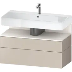 Duravit Qatego Waschtischunterbau, 1 Auszug und 1 Schublade, 990x470x590mm, Nische Weiß Supermatt, QA4395084, Farbe: Taupe Matt/mit Nischenbeleuchtung