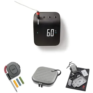 Weber Connect Smart Grilling Hub - intelligentes Fleischthermometer mit Bluetooth & WLAN, Kontrolle am Gerät oder per App, Step-by-step Anleitungen / Rezepte, bis 4 Messfühler möglich - Schwarz (3202)
