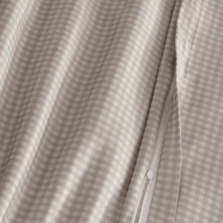 Bettwäsche FLORELLA "Karo Five leinen Edel-Satin, 100% Baumwolle", beige (leinen), B/L: 140cm x 200cm, 2 Stk., 2 Stk., Satin, B/L: 70cm x 90cm, Satin, Obermaterial: 100% Baumwolle CO., Bettwäsche, Bettwäsche