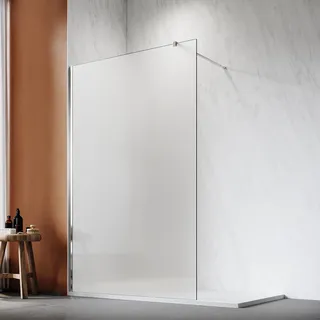 SONNI 100x200 cm Walk-In Dusche mit Stabilisator aus 8 mm Vollsatiniert Glas inkl. Nanobeschichtung