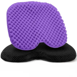 Gelkissen Sitzkissen,Dekubitus Sitzkissen,Breathable with Non-Slip Cover,Sitzkissen Orthopädisch,Sitzkissen Bürostuhl,Gelkissen Orthopädische Aufgerüstet für Bürostuhl,Rollstuhl,Aut,Home,violett