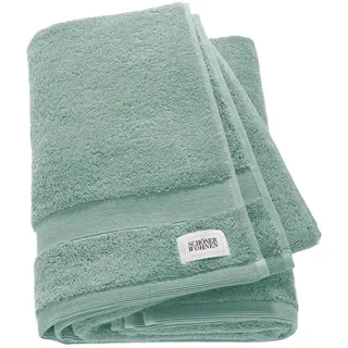 Schöner Wohnen Duschtuch , Grün, Mintgrün, Pastellgrün, Salbeigrün , Textil , Uni , 70x140 cm , Oeko-Tex® Standard 100 , saugfähig, Aufhängeschlaufe, durchgefärbt, angenehm weich, hochwertige Qualität, schnelltrocknend , Heimtextilien, Badtextilien, Duschtücher