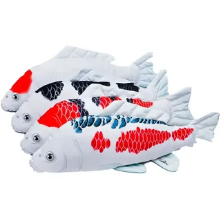 Gaby Das Koi Karpfen Medium Kissen - White / Red / Navy - One Size