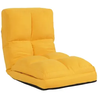 Mendler Schlafsessel HWC-N45 Samt 54 x 58 x 0 cm Gelb mit Kissen/Rollen