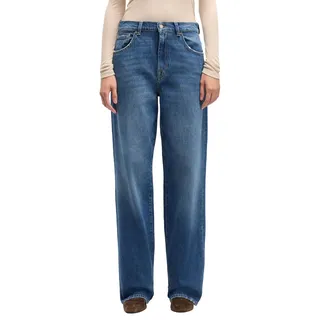 7 For All Mankind Damen Stovepipe Straight Explorer Jeans, Mid Blue, 23W EU