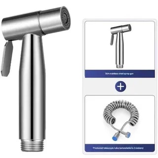 Badkamerkraan mit Duschkop, Handdusche, Bidet, rohstoff rostfreier Handbidet - Silber