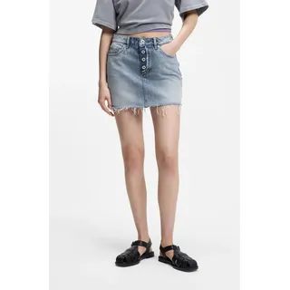 Jeansrock HUGO BLUE "Galanie", Damen, Gr. M, bright blau 430, Denim/Jeans, Obermaterial: 100% Baumwolle, unifarben, mini, Röcke Jeansrock, in Mini-Länge, Mid Rise