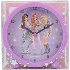Bild von 12662 TOPModel Glitter Queen - Wecker für Kinder in Lila mit Model-Motiv, lautlose Uhr mit Licht-Funktion, inklusive Batterie