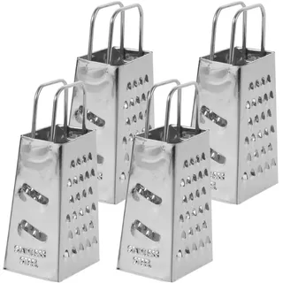 Alipis Edelstahl Käsereibe Vierkant Mini 4 Stück Kleine Käsehobel Für Hartkäse Gemüse Zitrusfrüchte Küchenhelfer Praktisch Für Zuhause Camping Picknick