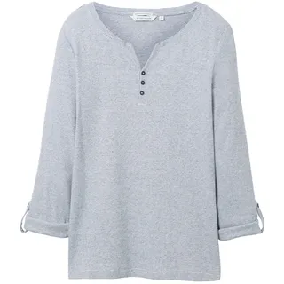 Tom Tailor Henley Langarm-T-Shirt Offwhite Navy Small Stripe XL