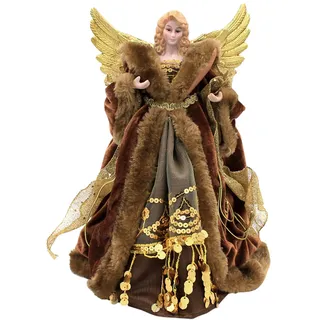 The Christmas Workshop Die Weihnachtswerkstatt 81840 Engel Christbaumspitze / 30 cm hoch/Kupfer- & Goldfarben/Innendeko für Weihnachten