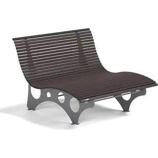 HOME DELUXE Wellenliege NIRA Nussbaum - 148 cm - Braun