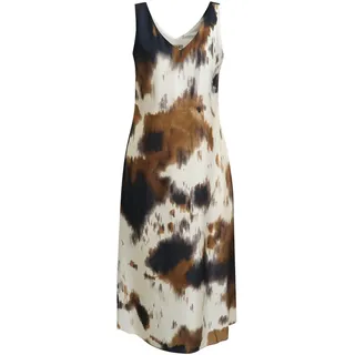 Midikleid SMITH & SOUL, Damen, Gr. XXL, N-Gr, braun (sanftes weiß print), Web, Obermaterial: 100% Viskose, gemustert, Midi, V-Ausschnitt, Kleider Midikleid, mit Allover-Print, V-Ausschnitt