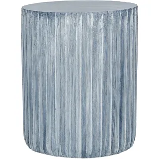 BELIANI Beistelltisch Grau Leichtbeton und Glasfaser Rund  39 cm mit Rillen Struktur Modern Outdoor Couchtisch Wohnzimmer Ausstattung Möbel - Grau