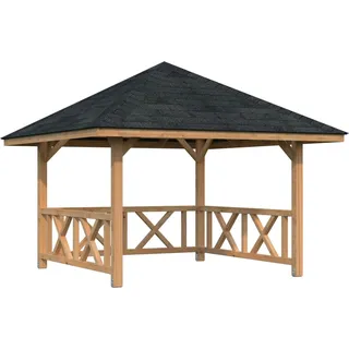 Palmako Holz-Pavillon Bianca 8,3 m2 Set 1 Braun Tauchgrundiert