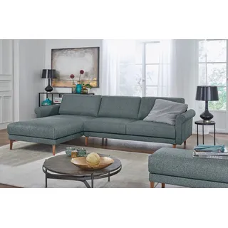 Creation BY ROLF BENZ Ecksofa »CR.450, Designecksofa, Polsterecke, L-Form, 282/178 cm (B/T)«, abgerundete Armlehne Schnecke, modern Landhaus, Leder oder Chenille Creation BY ROLF BENZ wasserblau/steingrau 044-72