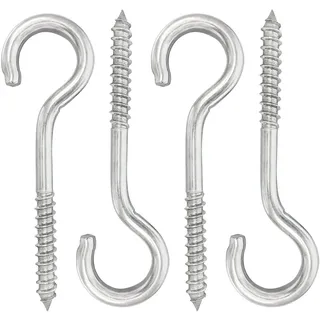 12,7 cm 4er Pack 304 Edelstahl Schwerlast Schraubhaken Ösenschrauben geeignet für Rudergestelle, Markise, Hängesessel, Schaukelstuhl, festes Kabel, Kette, Hängekorb (4er-Pack)