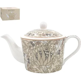The Leonardo Collection William Morris Weihnachts-Artischocke-Teekanne – Festliche Keramik-Teekanne mit elegantem saisonalem Design, dekoratives Urlaubsgeschirr und aufmerksames Geschenk für